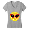 Lemon with Disco Glasses Women's V-Neck T-Shirt
