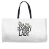crazy rabbit lady Weekender Totes