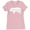 pig sausages funny Ladies Fitted T-Shirt