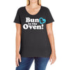 Bun in the Oven with Heart Baby Boy Ladies Curvy T-Shirt