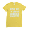 kiss me i'm drunk or irish Ladies Fitted T-Shirt
