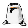 black gold gun pullover Drawstring Bags