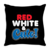red white and cute Throw Pillow