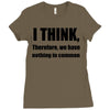 i think funny t shirt humor geek humor smart tee s 3xl Ladies Fitted T-Shirt