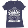 Queens Are Born In November Ladies Fitted T-Shirt