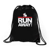 run away rabbit Drawstring Bags