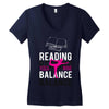 Reading Yoga Wine Balance Women's V-Neck T-Shirt