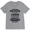 Super Cool Granddad Of A Freaking Awesome Granddaughter V-Neck Tee
