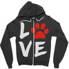 love dog paw Zipper Hoodie