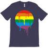 rainbow colored stripes dot running splashes T-Shirt