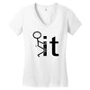 fk it funny college party Women's V-Neck T-Shirt