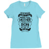 Super Cool Mother Of A Freaking Awesome Son Ladies Fitted T-Shirt