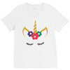 unicorn face V-Neck Tee