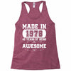 made in 1978 40 years of being awesome Racerback Tank
