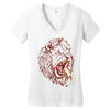 banana eating lion Women's V-Neck T-Shirt