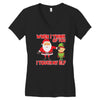 touch my elf christmas fun and naughty Women's V-Neck T-Shirt