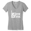 i can survive cancer Women's V-Neck T-Shirt
