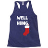 well hung endowed christmas stocking funny Racerback Tank