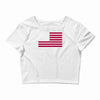 usa flag navy american Crop Top