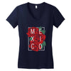 mexico with roses Women's V-Neck T-Shirt
