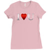 I love u heart Ladies Fitted T-Shirt