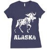 Alaska Deer Rudolph Ladies Fitted T-Shirt