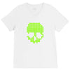 skull pixels t shirt cool funny V-Neck Tee