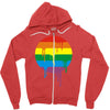 rainbow colored stripes dot running splashes Zipper Hoodie
