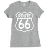 route 66 stampa bianca starda america sport Ladies Fitted T-Shirt