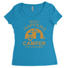 what happens in camper stays in camper vintage style camp funny Women's Triblend Scoop T-shirt