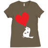 bird love heart animal graph note music party pop art gift Ladies Fitted T-Shirt