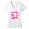 Awesome Mom Looks Like Women's V-Neck T-Shirt