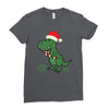 christmas dinosaur Ladies Fitted T-Shirt