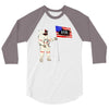 Astronaut Celebrating Independence  Day at 1776 3/4 Sleeve Shirt