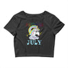unicorns are born in july cute unicorn Crop Top