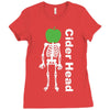 ciderhead cider drinking skeleton and apple Ladies Fitted T-Shirt