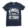 kings are born in october Ladies Fitted T-Shirt