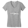 banksy style ak47 art   funny Women's V-Neck T-Shirt