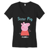 peppa pig sister pig Women's V-Neck T-Shirt
