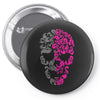two coloured patterned skull   mens funny Pin-back button