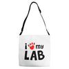 i love my lab labrador Adjustable Strap Totes