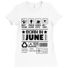 Born In June Ladies Fitted T-Shirt
