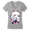 michael myers floral mask Women's V-Neck T-Shirt