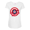 deadpool was here (captain america) Maternity Scoop Neck T-shirt