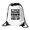 new rude birthday present Drawstring Bags