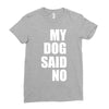 my dog said no! Ladies Fitted T-Shirt