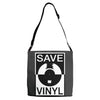 save the vinyl Adjustable Strap Totes