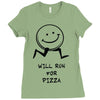 will run for pizza Ladies Fitted T-Shirt