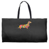 dachshund flower 2 Weekender Totes