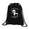 just resting my eyes Drawstring Bags